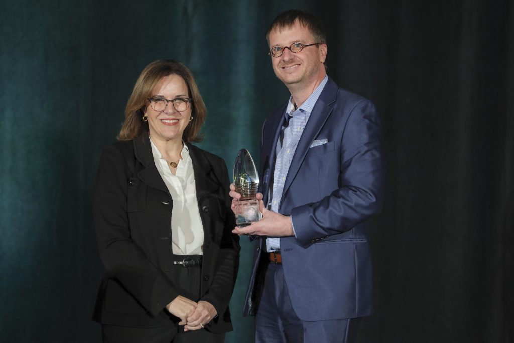 IEP Connections Award Winner, University of Cincinnati with President Joan Gabel