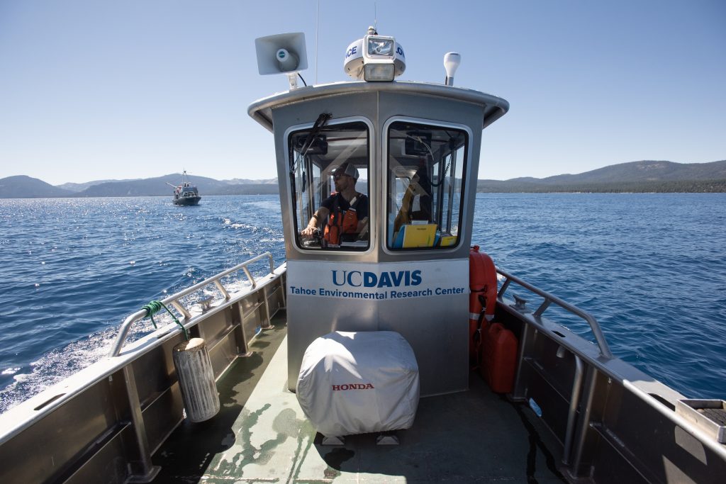 A UC Davis boat through their extension program out on the water.