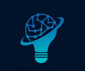 AI Icon merging brain and lightbulb