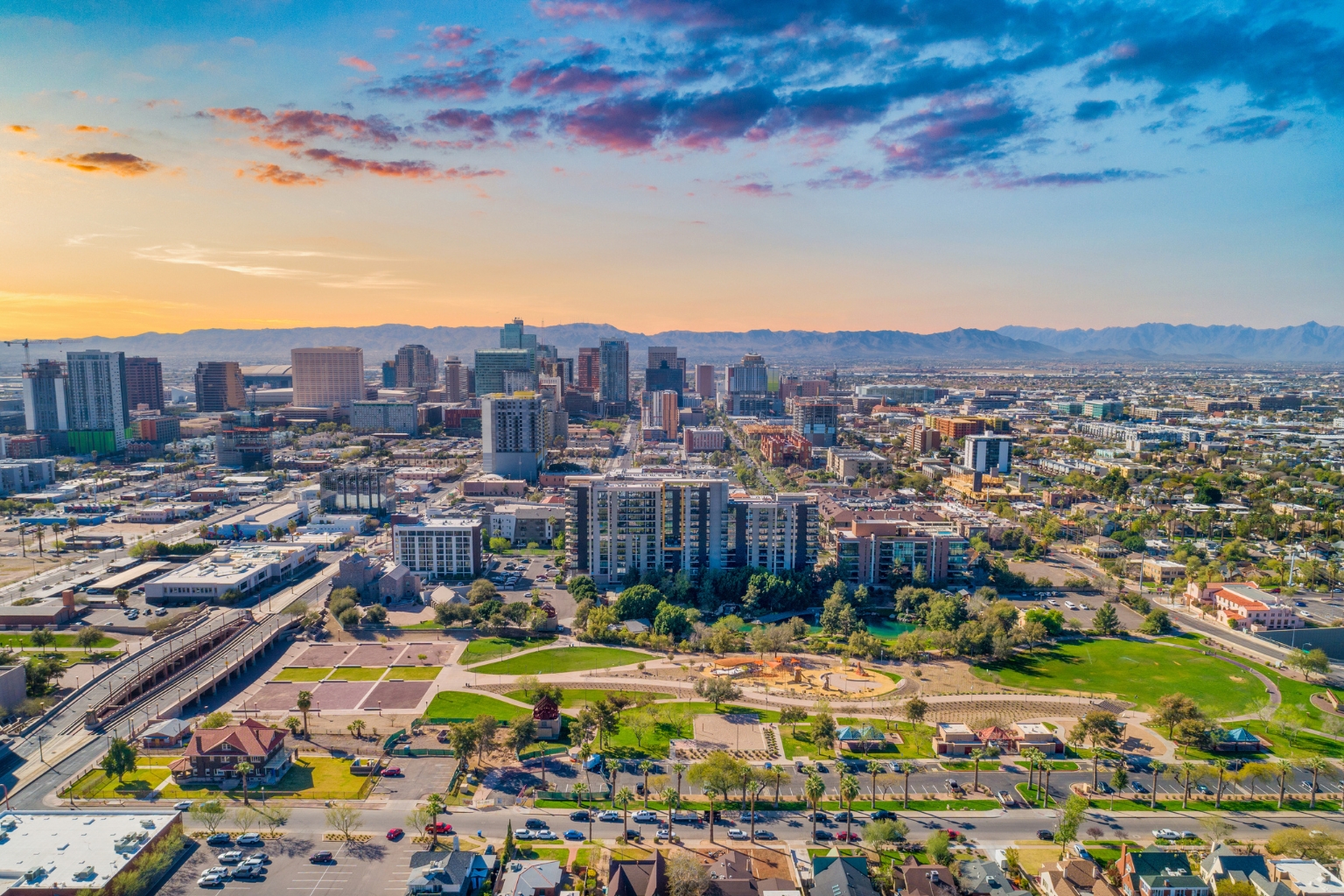aerial view of Phoenix, AZ