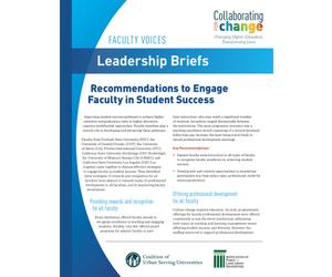 Recommendations to Engage Faculty in Student Success